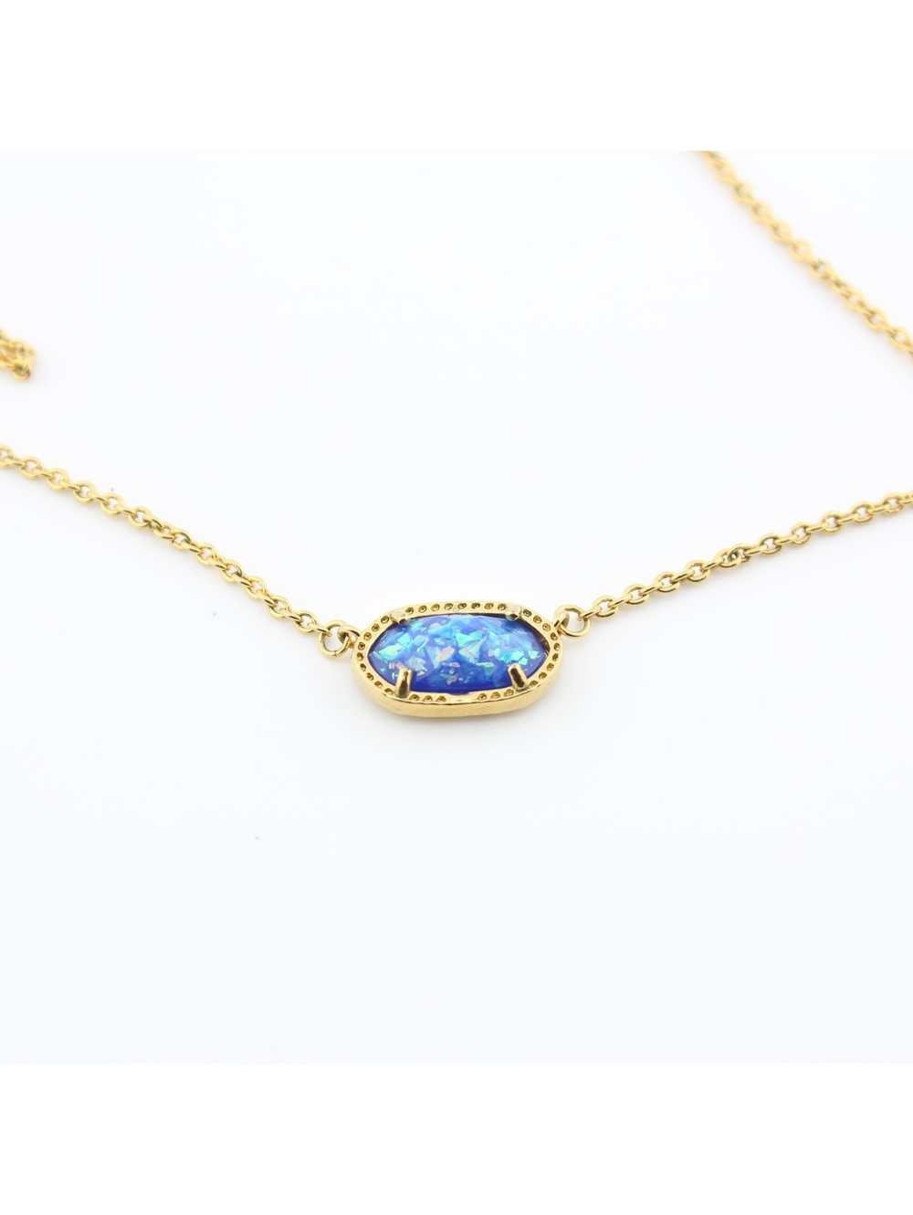 Kendra Scott Elisa Gold Tone Blue Pendant Necklace